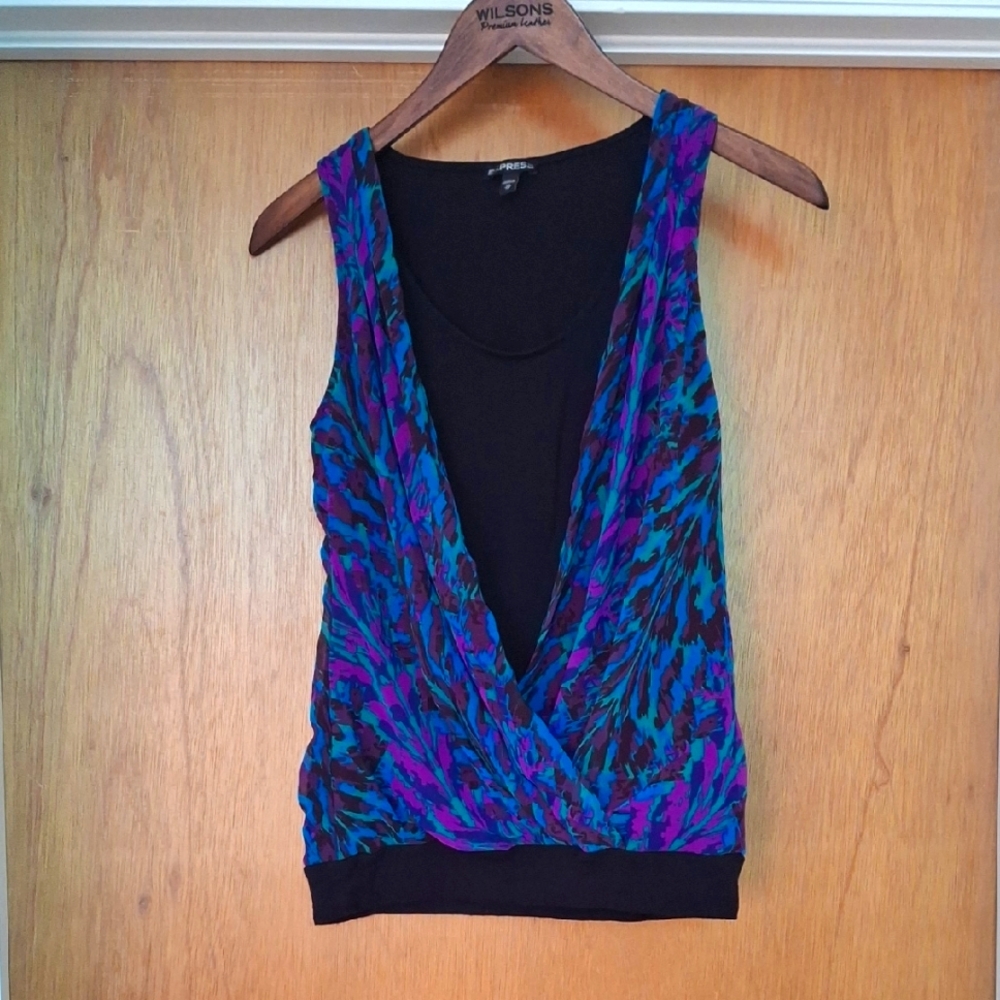 Express Multicolor Wrap Tank Top